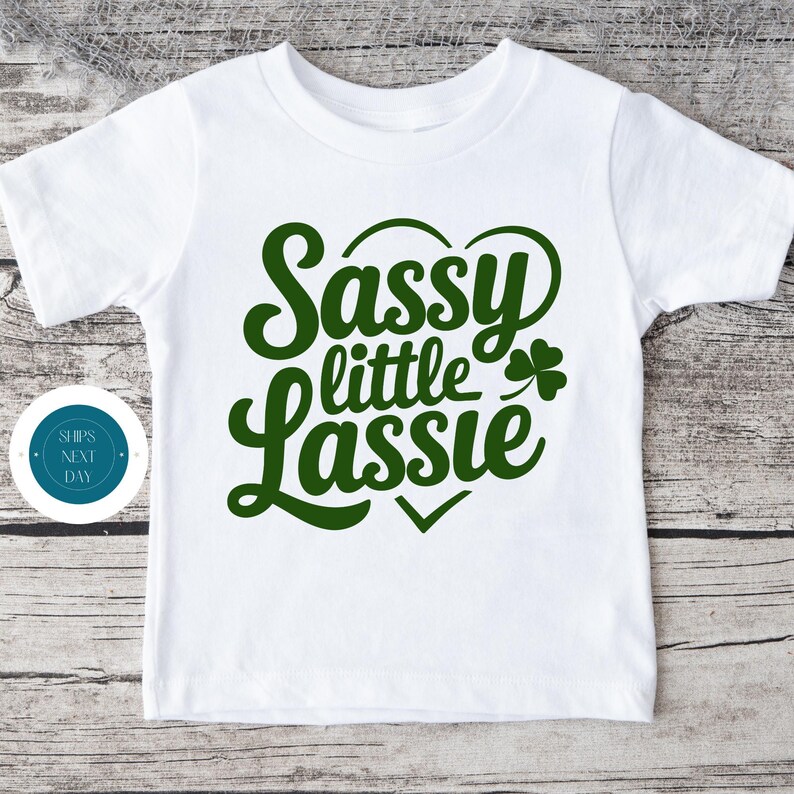 Sudadera para niños Sassy Little Lassie St Patricks / Linda camiseta para niñas St Patricks / Regalo para niños del Día de San Patricio imagen 3