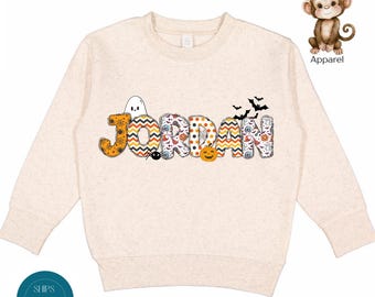 Personalized Halloween Kids Sweatshirt | Cute Pumpkin Theme Kids Shirt