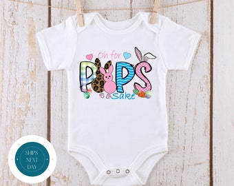 Oh For Peeps Sake Easter Baby Onesie® | Doodle Letters Cute Easter Kids Tshirt | Easter Bunny Present