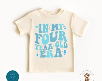 In My Four Year Old Era Blue Baby Onesie® | Fourth Birthday Boys Tshirt |  Birthday Party Shirt