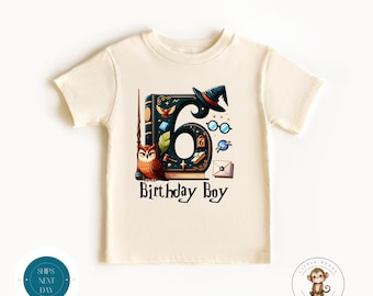 Wizard Themed Sixth Birthday Kids Tshirt | 6th Birthday Boy Sweatshirt | Fantasy Birthday Party Shirt