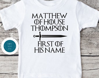 Boys House of Kids Tshirt | Custom Baby Onesie® | Cute Funny Baby Shower Gift | First of His Name