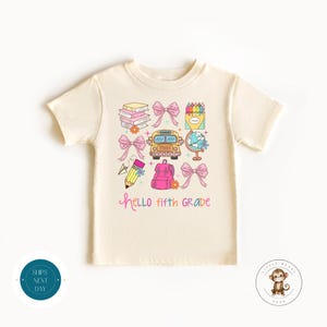 Fifth Grade Coquette Pastel School Shirt |  Girly First Day of Fifth Grade | First Day School Photo Shirt | Back to School Shirt