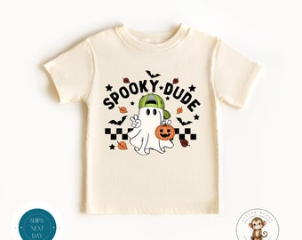 Spooky Dude Retro Halloween Kids Tshirt | Custom Boys Halloween Onesie® | Cute Baby Halloween Outfit