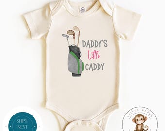 Daddys Little Caddy Kids Tshirt | Cute Funny Shirt | Cute Fathers Fay Shirt | Golf Cart Tee
