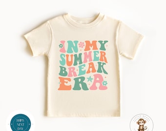 In My Summer Break Era Retro Pastel Kids Tshirt | Summer Vacation | Cute Kids Gift |  End of Year School Shirt