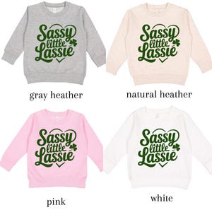 Sudadera para niños Sassy Little Lassie St Patricks / Linda camiseta para niñas St Patricks / Regalo para niños del Día de San Patricio imagen 4