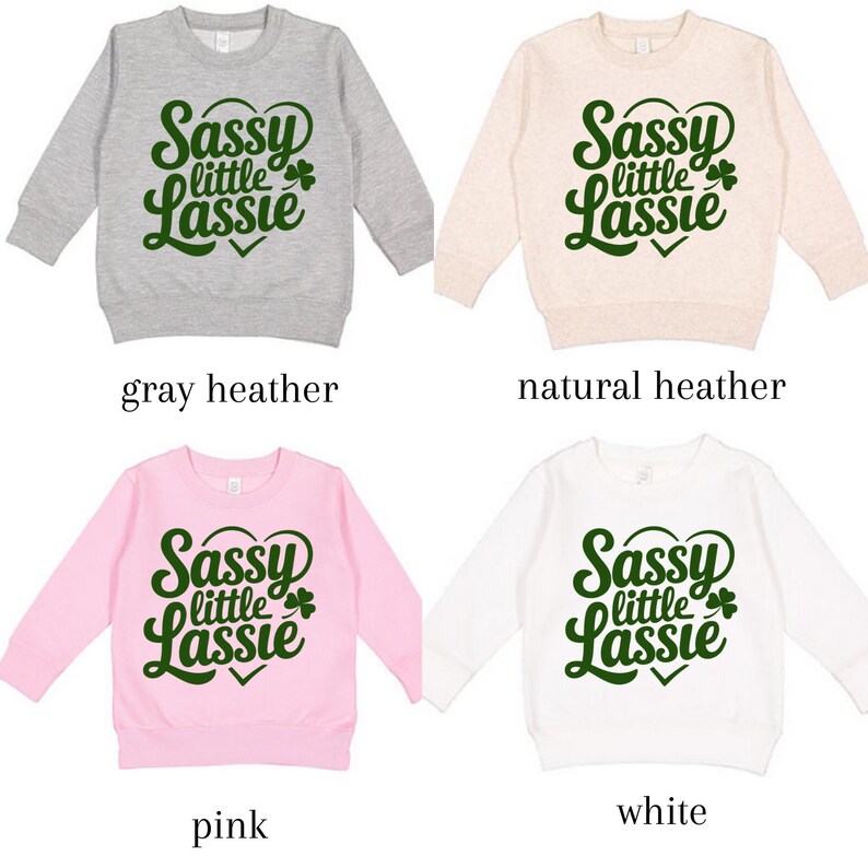 Sudadera para niños Sassy Little Lassie St Patricks / Linda camiseta para niñas St Patricks / Regalo para niños del Día de San Patricio imagen 4