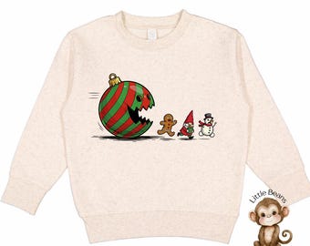Funny Kids Christmas Sweatshirt | Holiday Ornament Chase