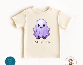 Cute Personalized Ghost Kids Tshirt | Custom Ghost Halloween Tshirt | Halloween Party Kids Shirt