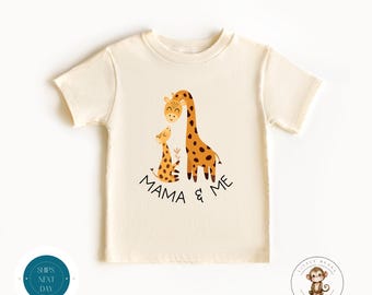 Mama and Me Giraffe Kids Tshirt | Custom Mommy and Me Baby Onesie® |  Baby Shower Gift | Animal Theme Onesie®