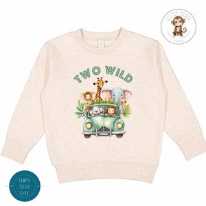 Two Wild Animal Safari Birthday Sweatshirt | Second Birthday Tshirt | 2nd Birthday Party Shirt