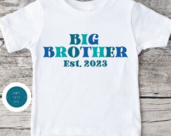 Big Brother Retro Kids Tshirt | Custom Kids Tshirt | Retro Font Big Brother Tee
