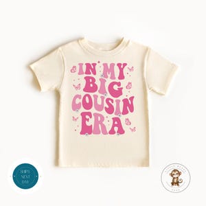 In My Big Cousin Era roze kindert-shirt | Neef baby-rompertje® | Sweater met schattige neef en nicht