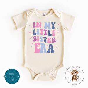 In My Little Sister Era Pink Purple Baby Onesie® | Little Sister Tshirt | Custom Baby Bodysuit | Cute Sister Onesie®