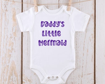 Daddys Little Mermaid Baby Onesie® | Custom Kids Tshirt | Under the Sea Onesie®
