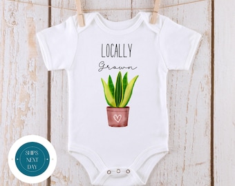 Locally Grown Baby Onesie® | Funny Cute Plant Onesie® | Baby Shower Gift