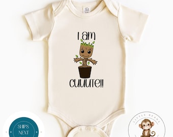 I Am Cuuute Baby Onesie® | Custom Kids Tshirt | Cute Baby Shower Gift | New Parent Gift | Natural Onesie®