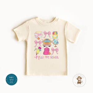 Pre-K Coquette Pastel School Shirt |  Girly First Day of Pre School | Back to School Shirt | First Day School Photo Shirt
