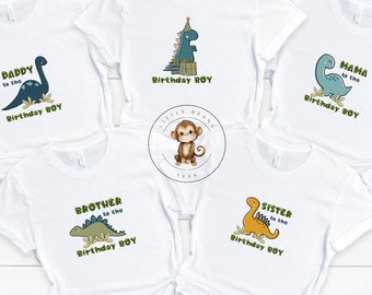 Dino Dinosaur Family Personalized Birthday Shirts | Kids Birthday Custom Matching Shirts | Mommy Daddy Sister Brother Birthday Shirts