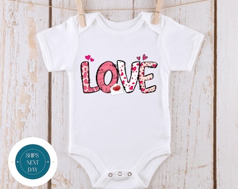 Love Valentines Note Cute Baby Onesie® | Valentine Kids Tshirt | Valentine Baby Onesie®