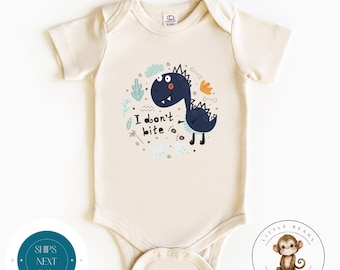 I Dont Bite Dinosaur Baby Onesie® | Cute Dino Kids Tshirt | Baby Shower Gift