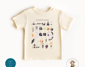 Halloween Alphabet Kids Shirt | Cute Halloween Party Shirt | Halloween Kids Sweatshirt