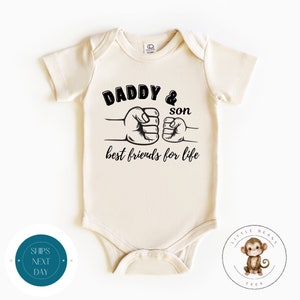 Cache-couche pour bébé Best Friends Daddy Son® shirt fête des pères Body bébé personnalisé Chemises père fils image 4