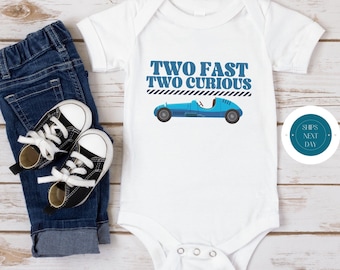 Two Fast Two Furious Birthday Onesie® | Custom Baby Onesie® | Racecar Birthday Onesie®