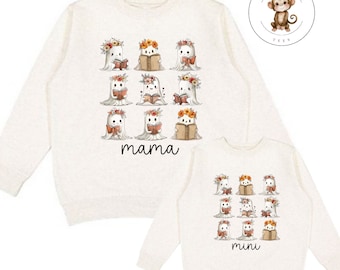 Ghost Reader Mama Mini Coquette Sweatshirt | Matching Mom Kids Bookish Coquette Tshirt | Cozy Hoodie Toddler Kids Adult