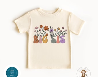 Big Sis Flowers Kids Shirt | Big Sister Baby Onesie® | Custom Baby Bodysuit | Cute Sister Onesie®