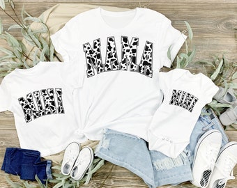 Cow Print Mama Mini Matching Shirts | Cute Mama Kid Shirts | Mothers Day Gift | Gift for Her | New Mom