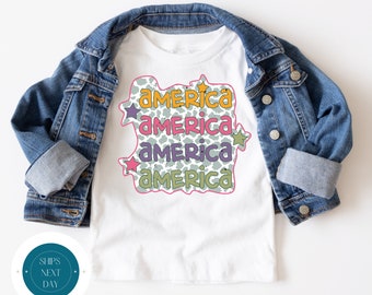 America Girls 4th of July Baby Onesie® | Custom July 4th Baby Outfit | Independence Day Onesie®