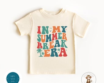 In My Summer Break Era Retro Kids Tshirt | Summer Vacation | Cute Kids Gift |  End of Year School Shirt