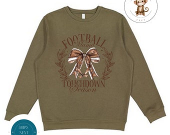 Football Mama Touchdown Club Sweatshirt | Football Season Fall Girly Shirt | Cozy Hoodie Toddler Kids Adult | Gift For Her