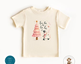 Fa La La Snowman Kids Tshirt | Custom Holiday Girly Baby Onesie® | Cute Christmas Onesie® | Holiday Baby Gift