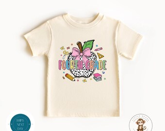 Fourth Grade Apple School Shirt | First Day of Fourth Grade | First Day School Photo Shirt | Back to School Shirt