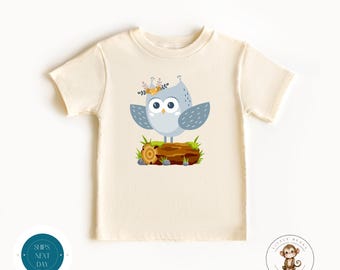 Blue Owl Kids Custom Shirt | Baby Shower Gift | Bird Theme Kids Shirt | Girls Baby Onesie®