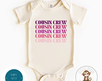Cousin Crew Multi Lined Pink Kids Tshirt | Baby Shower Gift | Custom Kids Tshirt | Cousin Crew Tee | Cousin Crew Baby Onesie®
