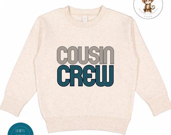 Cousin Crew Blue Vintage Retro Kids Sweatshirt | Boy Cousin Baby Onesie® | Family Cousin Matching Shirt