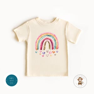 Watercolor Rainbow Hearts Kids Tshirt |  Baby Shower Gift | Cute New Baby Onesie® | Take Home Onesie®