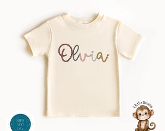 Personalized Faux Embroidery Kids Name Shirt | Custom Kids Sweatshirt