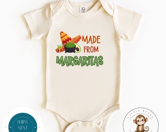 Made from Margaritas Custom Onesie® | Custom Kids Tshirt | Cute Funny Onesie® | Baby Shower Gift