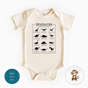 Dinosaurus kindergrid baby-rompertje® | Cadeau kraamcadeau | Prehistorische wezens kindershirt
