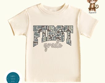 First Grade Camo Back to School Shirt | Boys Camo First Day First Grade Shirt | 1st Grade First Day School Photo Shirt