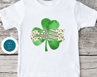 Personalized Kids St Patricks Name Shamrock Tshirt | Custom St Pats Kids Sweatshirt | St Patricks Day Kids Gift