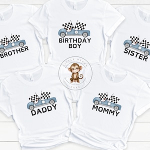 Retro Vintage Car Family Birthday Shirts | Koszulki urodzinowe dla dzieci | Koszulki urodzinowe dla mamy, taty, siostry i brata