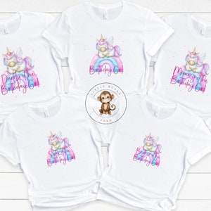 Unicorn Rainbow Family Matching Birthday Shirts | Kids Birthday Custom Matching Shirts | Mommy Daddy Sister Brother Birthday Shirts