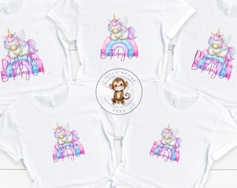 Unicorn Rainbow Family Matching Birthday Shirts | Kids Birthday Custom Matching Shirts | Mommy Daddy Sister Brother Birthday Shirts