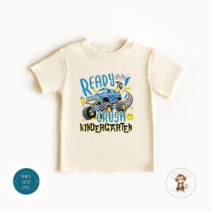 Ready to Crush Kindergarten School Shirt | Boys First Day of Kindergarten | Back to School Shirt | First Day School Photo Shirt